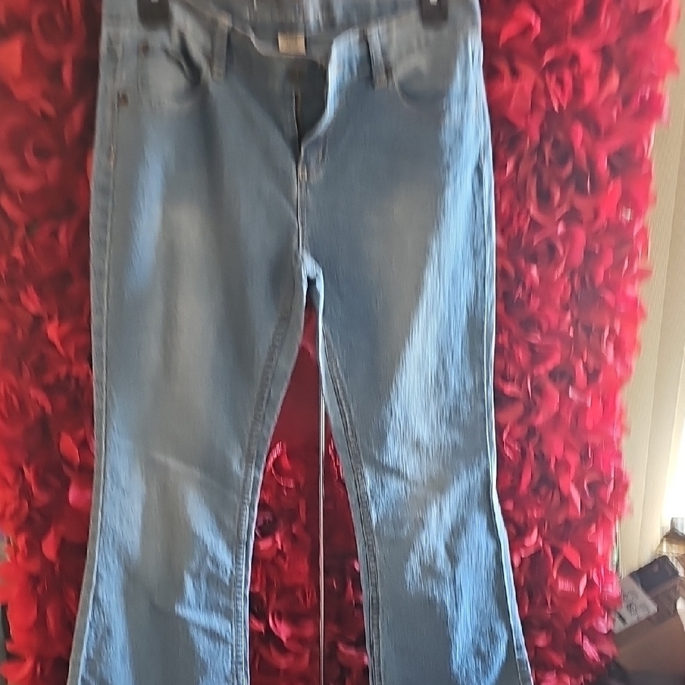 Arizona Jean Co. Girl's Blue Jeans With Peace Sign Pockets Size 14½